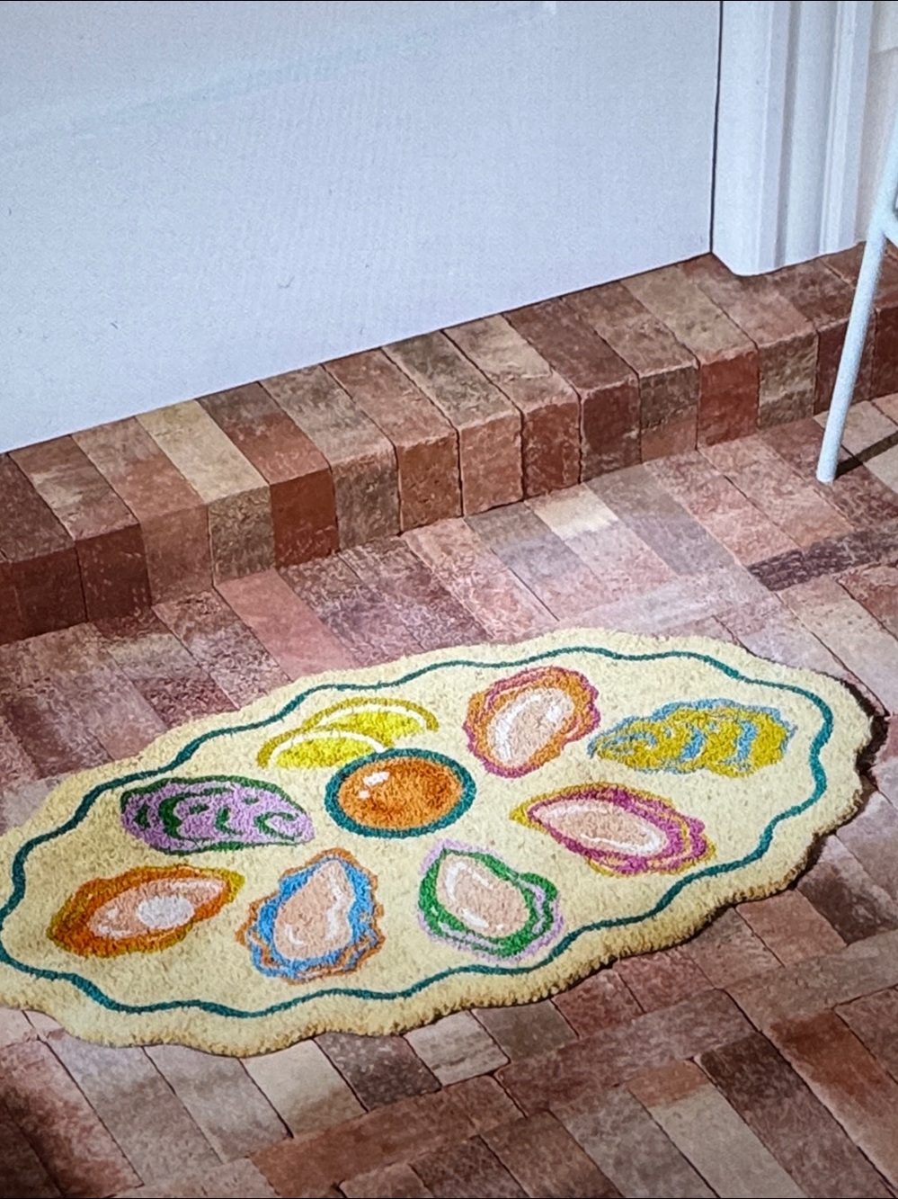 Anthropologie Oyster Plate Coir Printed Doormat
